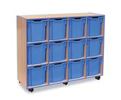 Coloured Edge 12 Jumbo Tray Unit - Blue w1358xd453xh1067mm
