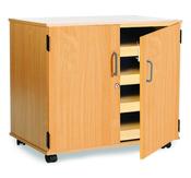 Mobile Paper Storage Chest With Doors c/w 4 drawers