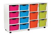 White Double 8 &amp;6 Triple Tray Unit no doors w1358xd453xh842mm