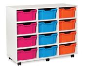 White Double 12 Tray High Unit no doors w1030xd453xh835mm
