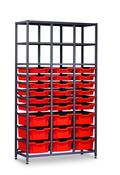 TecniStor Static Metal Storage w1055xh1850mm c/w 9xD, 18xSh trays