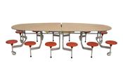 Folding Oval Table With 12 Stools - H690mm
