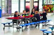 Folding Rectangular Tables With 8 Stools - H740mm image