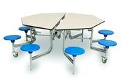 Folding Octagonal Tables With 8 Stools H740mm