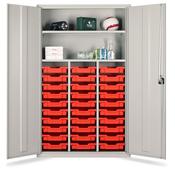 Teacher Cupboard 30 Shallow Tray Red