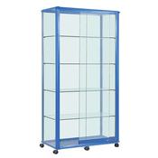 Premium Glazed Wide Tower Unit H1932 x W1000 x D450mm Blue