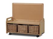 Mobile Low Display Storage Unit with 3 Baskets