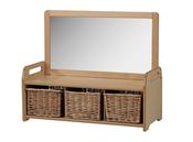 Low Mirror Storage Unit with 3 Baskets