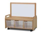 Mobile Low Magnetic Storage Unit with 3 Clear Tubs