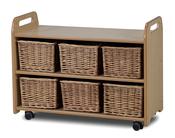 Storage Unit with Display/Mirror Back Mobile with 6 Baskets