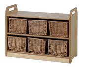 Storage Unit with Display/Mirror Back Static with 6 Baskets