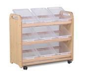 Tilt Tote Storage with 9 Clear Tubs