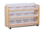 Tilt Tote Storage with 12 Clear Tubs