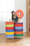 Plain Coloured Donut Cushions Trolley - 24 seat trolley