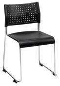 Kraft Sled Frame Black Plastic Sidechair