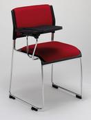 Kraft Sled Frame Fully Upholstered Chair with Writing Tablet