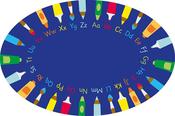 Oval Pencils Alphabet Carpet
