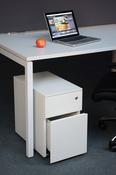 Steel Low Mobile Pedestal 2 Drawer - White