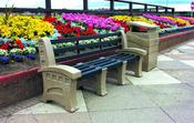 Stone Effect Premier Seat (With Back) 4 Seater