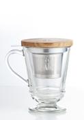 La Rochère Abeille Glass Tea Mug with Infuser &amp; Bamboo Lid