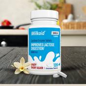 Milkaid Lactase Enzyme Chewable Tablets 6000ALU Vanilla Flavour 120 image