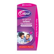 Calpol Infant Liquid 2+ months with  Syringe 140Ml Strawberry image