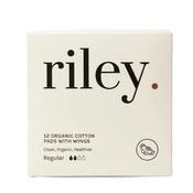 Riley Organic Cotton Pads With Wings Regular 12PK image