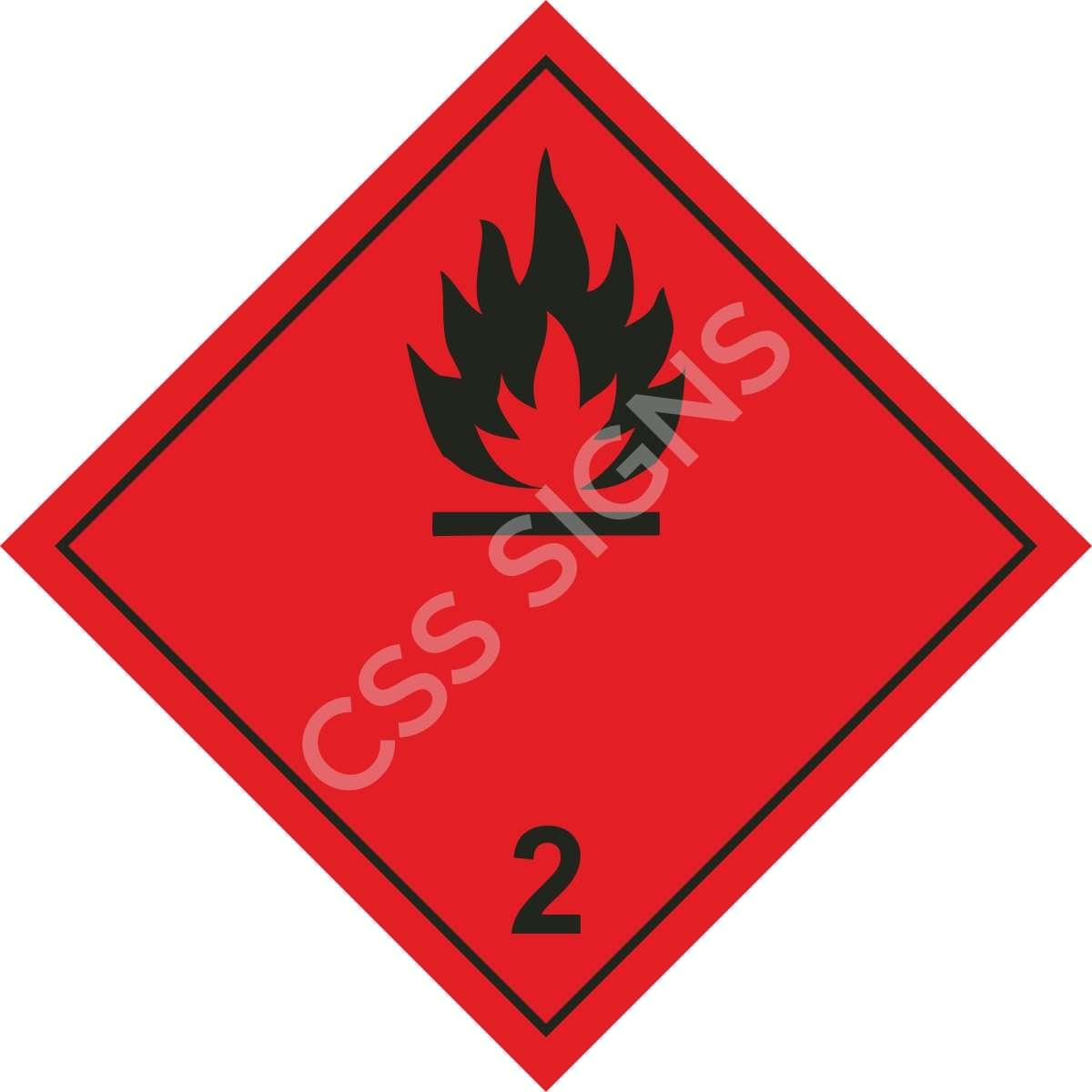 Class 2 Flammable Gas ADR Hazard Label in Dublin | GetLocal Ireland