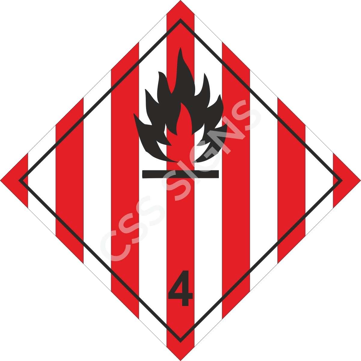 Class 4.1 Flammable Solid ADR Hazard Label in Dublin | GetLocal Ireland