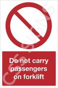 Do Not Carry Passengers on Forklift Sign image