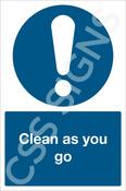 Clean As You Go Sign