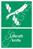 Liferaft Knife Sign