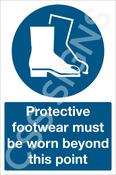 Protective Footwear Must Be Worn Beyond This Point Sign