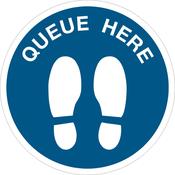 Queue Here Floor Graphic