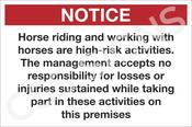Equestrian Disclaimer Notice Sign