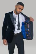 Retail - Rosa Midnight Blue Cavani Velvet Jacket