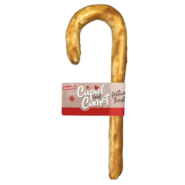 Rosewood Cupid & Comet Collagen Candy Cane Dog Treat 80g Festive