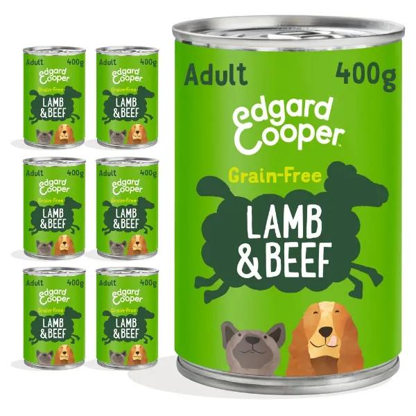 Edgard & Cooper Adult Grain-Free Lamb & Beef Wet Dog Food 400g Can