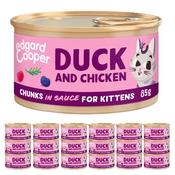 Edgard &amp; Cooper Chunks in Sauce Duck &amp; Chicken Kitten Food 85gr image