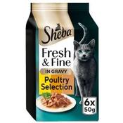 Sheba Fresh &amp; Fine with Chicken with Turkey with Duck in Gravy 6x50gr image