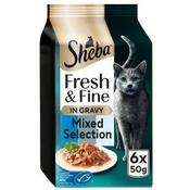 Sheba Fresh &amp; Fine with Tuna with Cod with Whitefish in Gravy 6x50gr image