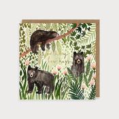 Black Bears Bear Hugs Birthday Card image