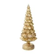 GLASS LIGHT UP VINTAGE GOLD  TREE (13x13x33cm)