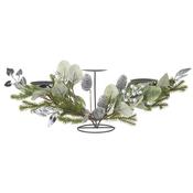 Lg Green &amp; Silver Foliage Centre Piece (65x25x22cm)