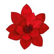 31cm Teal Green Flower or Red Flower With Clip (EACH)