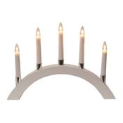 5 LED Light Up Artificial Candle Bridge Curved White 42cm