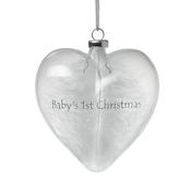 Hanging Glass Baby 1st Xmas Heart (10.5x12cm)