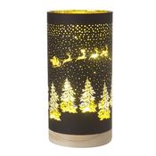 Large Dark Glass Light Up Sleigh Scene (10x20cm)