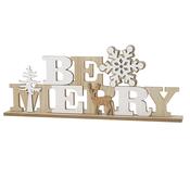 Wooden Be Merry Sign Light Up (46x5x19cm)