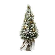 Light Up Fir Tree With Hessian Base (20x20x45cm)